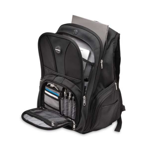Kensington Contour Laptop Backpack, Fits Devices Up To 17", Ballistic Nylon, 15.75 X 9 X 19.5, Black