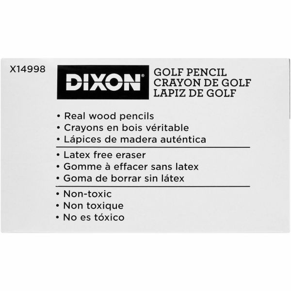 Dixon® Presharpened Golf Pencils, Presharpened, #2 Lead, Soft