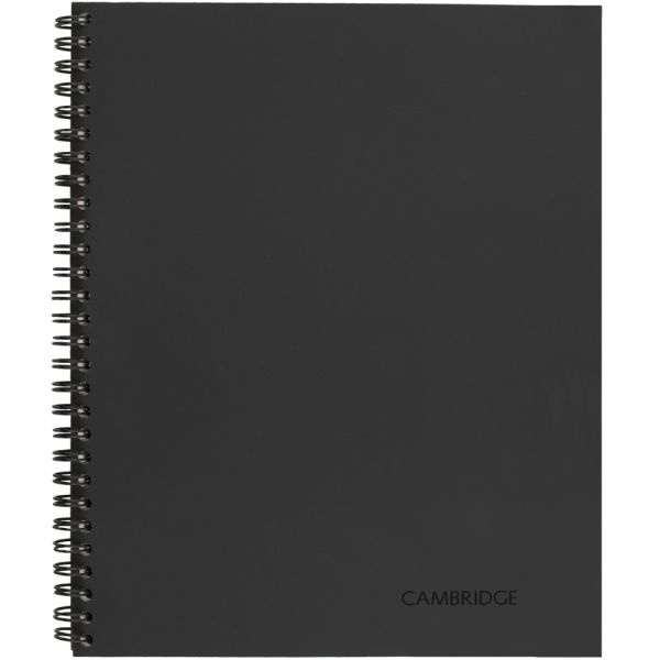 Cambridge Limited 30% Recycled Business Notebook, 8 1/2" X 11", 1 Subject, Legal Ruled, 80 Sheets, Black (06132)