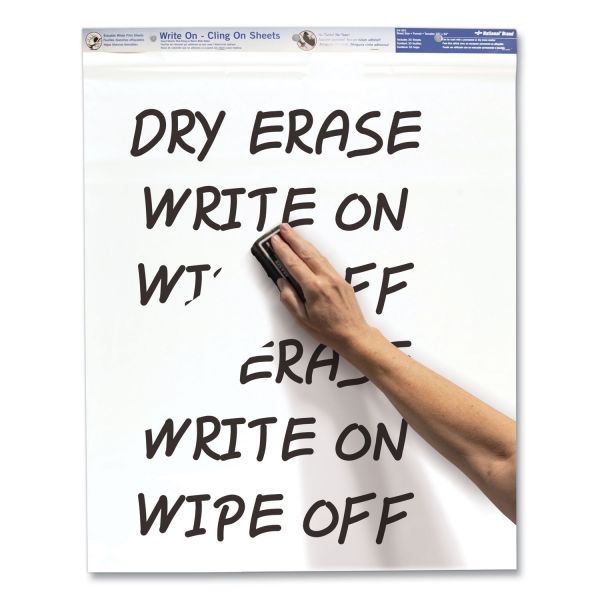 National Write On-Cling On Easel Pad, Unruled, 27 X 34, White, 35 Sheets