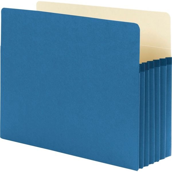 Smead Color File Pockets, Letter Size, 5 1/4" Expansion, 9 1/2" X 11 3/4", Blue