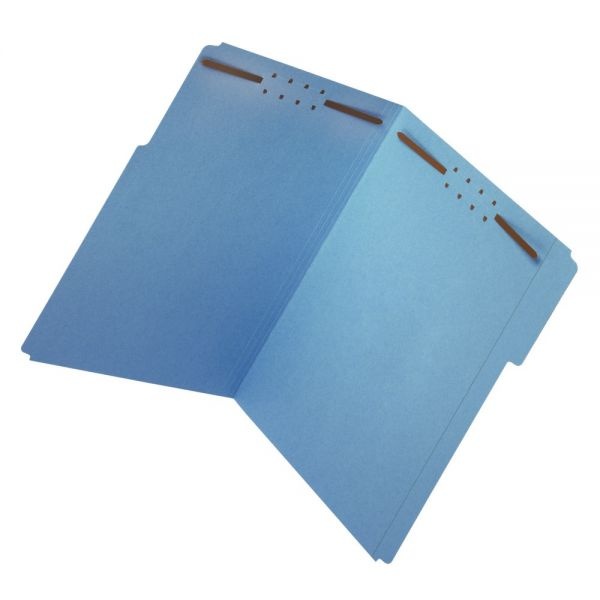 Color Fastener File Folders, Legal Size (8-1/2" X 14"), 2" Expansion, Blue, Box Of 50