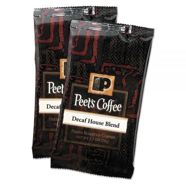 Peet's Coffee & Tea Coffee Portion Packs, House Blend, Decaf, Dark Roast, Pack Makes 8 Cups, 18 Packs/Box