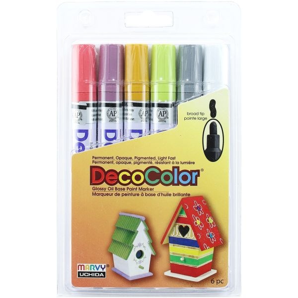 Decocolor Broad Tip Paint Marker Set 6/Pkg