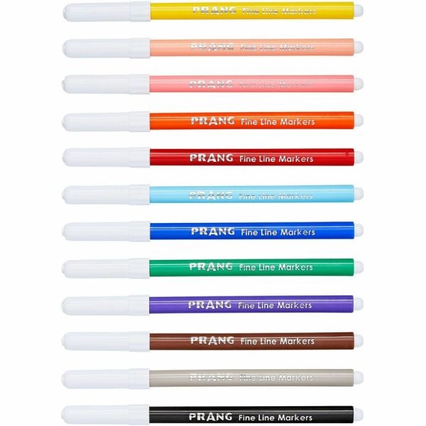 Prang Fine Line Markers, Fine Bullet Tip, Assorted Colors, 144/Set