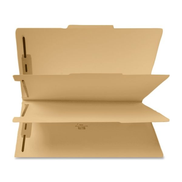Sparco 6-Part File Folders With Fasteners, Legal Size, Manila, Box Of 25