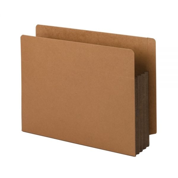 Smead Extra-Wide Redrope End-Tab File Pocket With Dark Brown Tear Resistant Gusset, Extra Wide Letter Size, 3 1/2" Expansion, 30% Recycled, Box Of 10