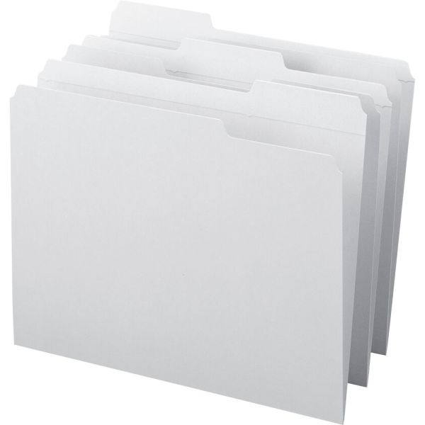 Smead 1/3-Cut 2-Ply Color File Folders, Letter Size, White, Box Of 100