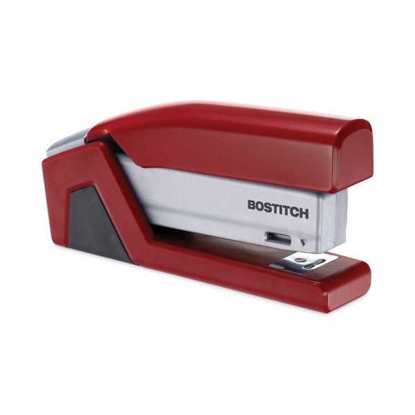 Bostitch Injoy Spring-Powered Compact Stapler, 20-Sheet Capacity, Red