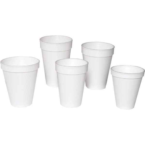 Genuine Joe 16 Oz Hot/Cold Foam Cups, Styrofoam, White, 500/Carton