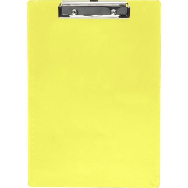 Saunders Neon Plastic Clipboards - 0.50" Clip Capacity - Low-Profile - Plastic - Neon Yellow - 1 Each