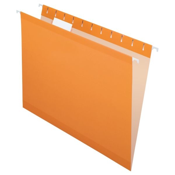 Pendaflex Premium Reinforced Color Hanging Folders, Letter Size, Orange, Pack Of 25