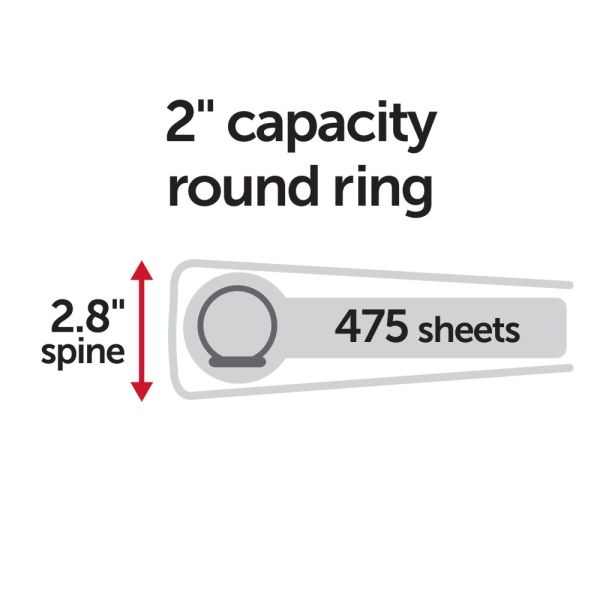 Just Basics 3-Ring View Binder, 2" Round Rings, 61% Recycled, White
