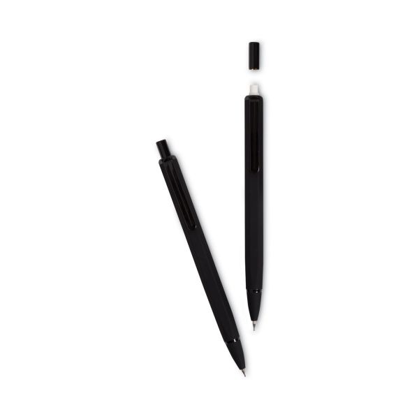 U Brands Cambria Soft Touch Mechanical Pencil, 0.7 Mm, Hb (#2), Black Lead, Black Barrel, 12/Pack