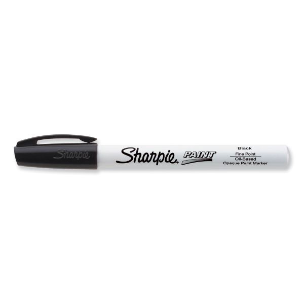 Sharpie Permanent Paint Marker, Fine Bullet Tip, Black