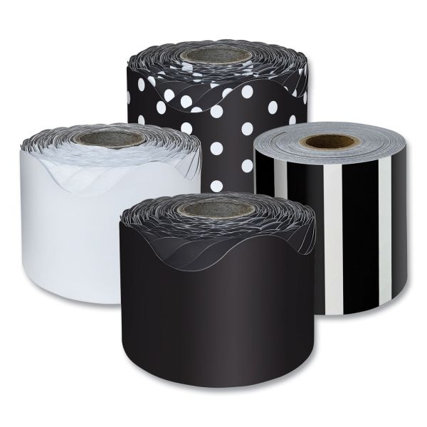 Carson-Dellosa Education Rolled Scalloped Border Set, 2.25" X 65 Ft, Assorted, 4/Set