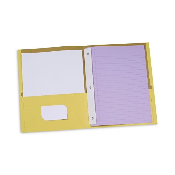 Universal Two-Pocket Portfolios W/Tang Fasteners, 135-Sheet Capacity, Assorted Colors, 25/Box