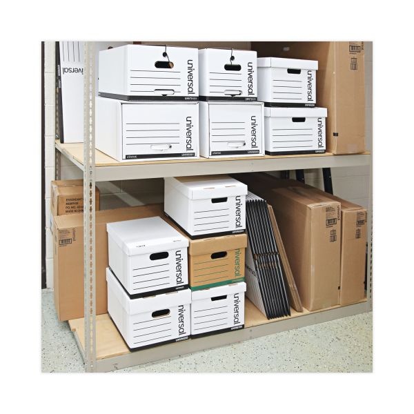 Universal Medium-Duty Lift-Off Lid Boxes, Letter/Legal Files, 12" X 15" X 10", White, 12/Carton