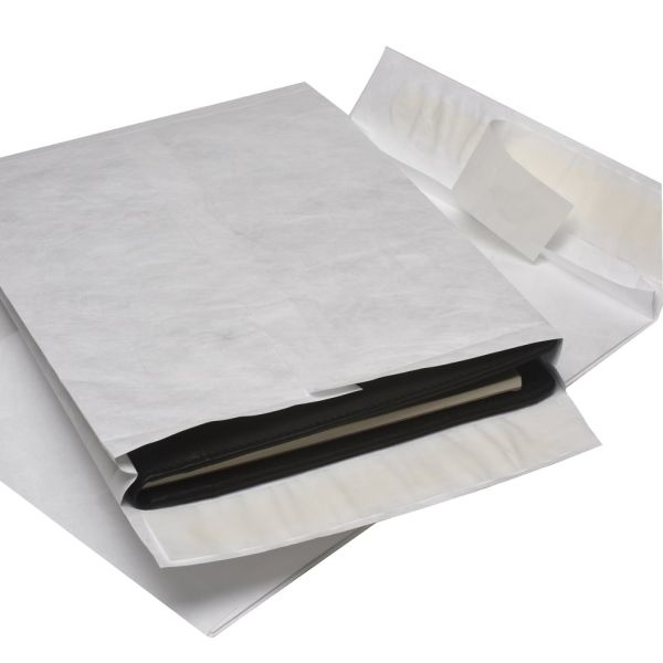 Quality Park Tyvek Expansion 10" X 13" X 1 1/2" Envelopes, 18 Lb, Self-Adhesive Closure, White, Carton Of 100