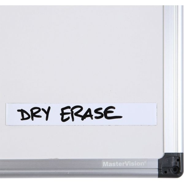 Mastervision Dry Erase Magnetic Tape Strips, White, 6" X 7/8", 25/Pack