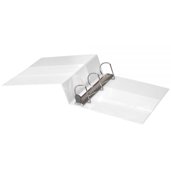 Heavy-Duty View 3-Ring Binder, 3" D-Rings, White, 49% Recycled, Pack Of 2