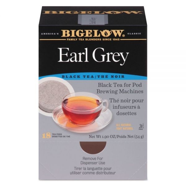 Bigelow Earl Grey Black Tea Pods, 1.90 Oz, 18/Box