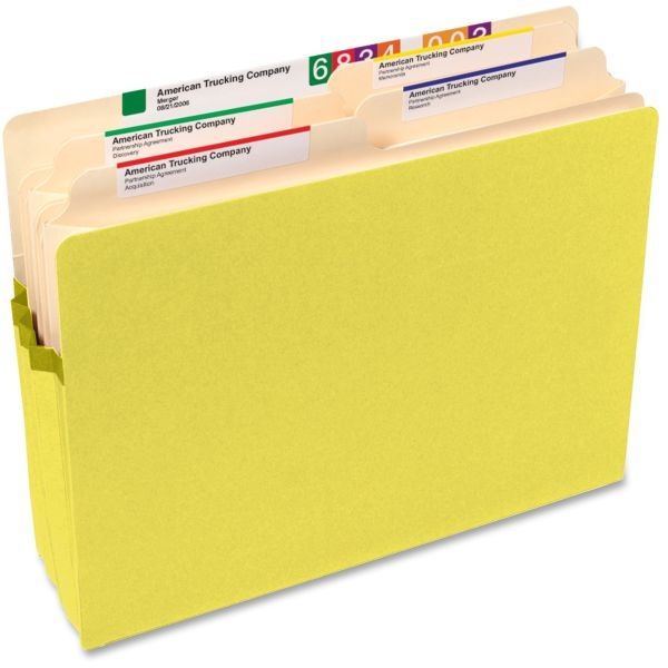 Smead Colored File Pockets, 1.75" Expansion, Letter Size, Yellow
