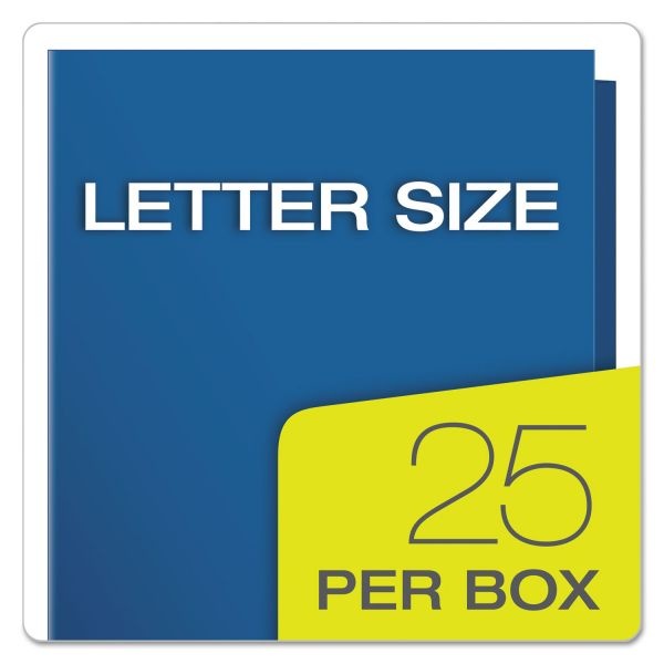 Oxford Laminated Twin-Pocket Folders, 8 1/2" X 11", Blue, Box Of 25