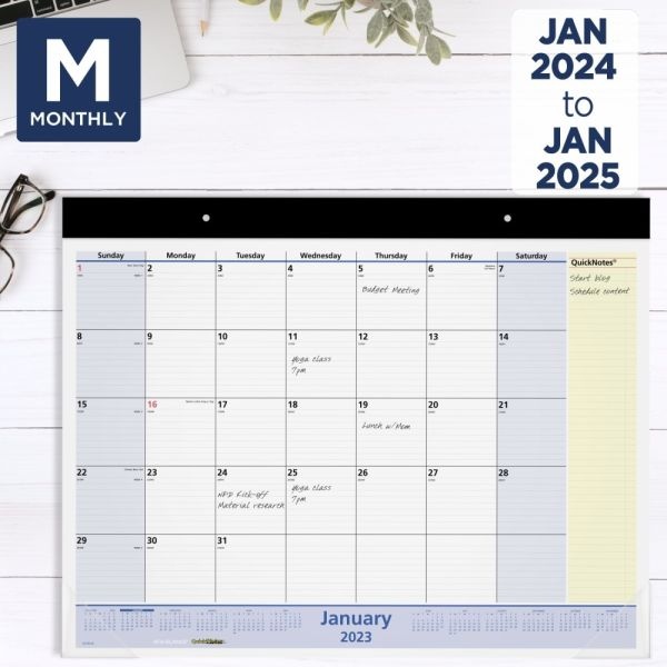 20242025 AtAGlance Quicknotes 13Month Monthly Desk Pad Calendar, 22