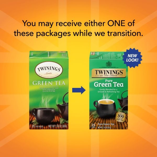 Twinings Of London Green Tea, 2 Oz, Carton Of 25