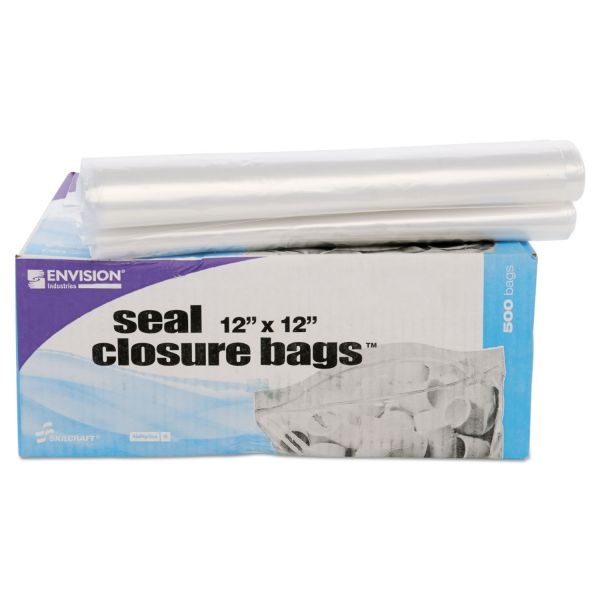 Stout By Envision Seal Closure Bags, 2 Mil, 12" X 12", Clear, 500/Carton