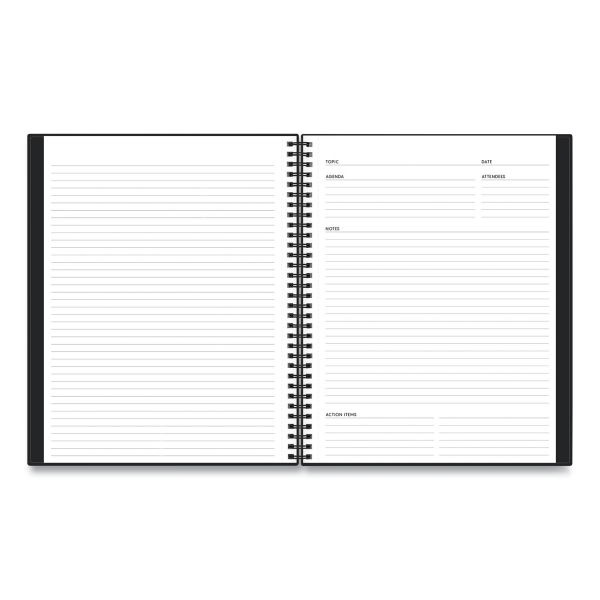 Blue Sky Aligned Business Notebook, 1 Subject, Meeting Notes Format, Narrow Rule, Black Cover, 11 X 8.5, 78 Sheets