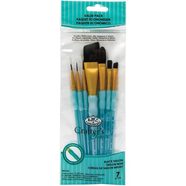 Crafter's Choice Black Taklon Angular Brush Variety Set