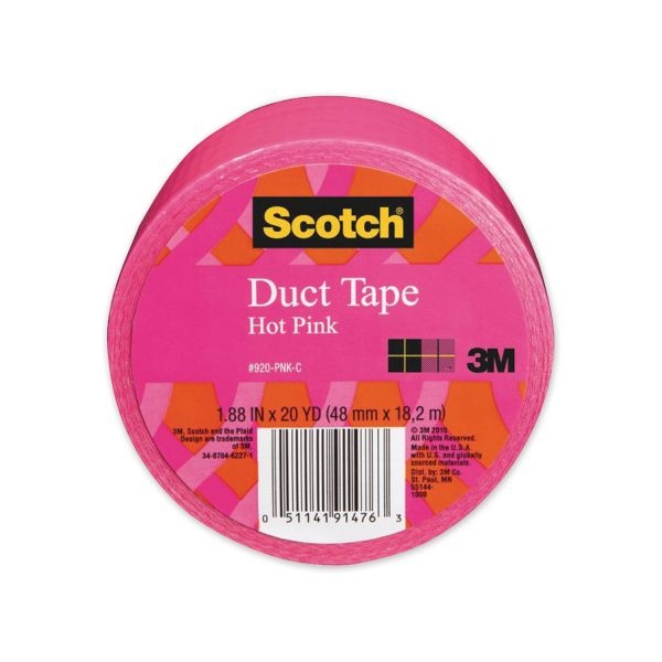 Scotch Duct Tape, 1.88" X 20 Yds, Hot Pink