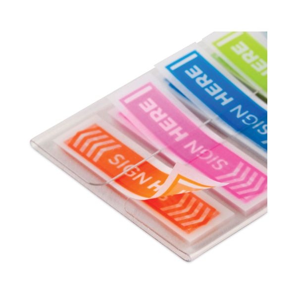 Post-It Flags Arrow Message 1/2" Page Flags, Five Assorted Bright Colors, 100/Pack