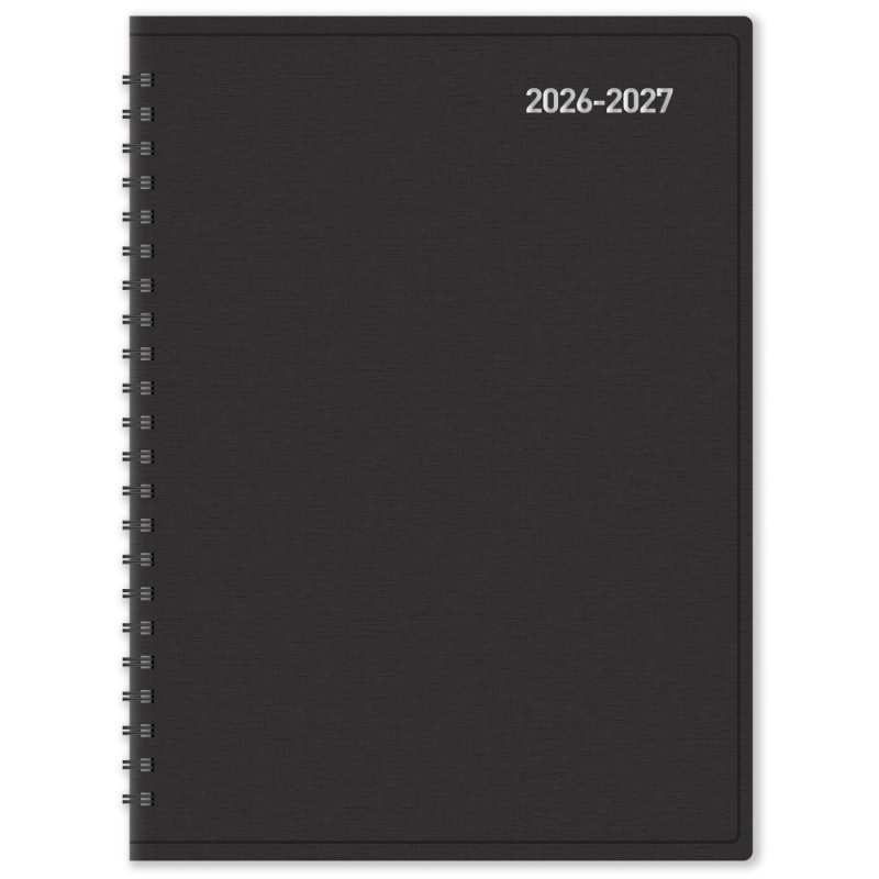 2026-2027 Brand 18-Month Weekly/Monthly Academic Planner, 6" X 8", 30% Recycled, Black, July 2026 To December 2027, 2026 To 2027 Calendar