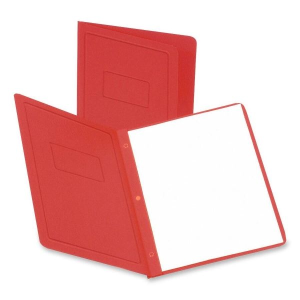 Oxford Report Cover, Three-Prong Fastener, 0.5" Capacity, 8.5 X 11, Red/Red, 25/Box