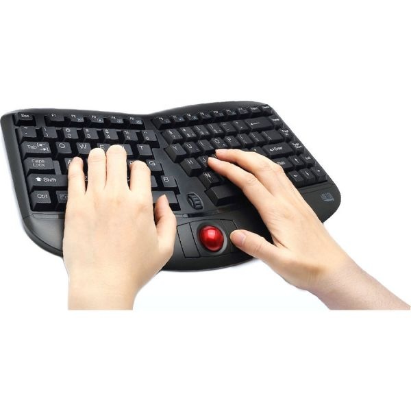 Adesso TruForm Media 3150 2.4 Ghz Wireless Ergo Trackball Keyboard