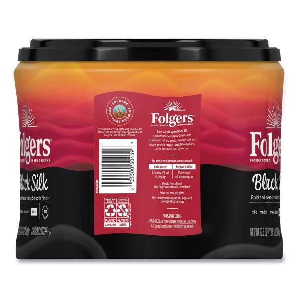 Folgers Coffee, Black Silk, Dark Roast, 24.2 Oz Canister (Makes About 210 Cups)