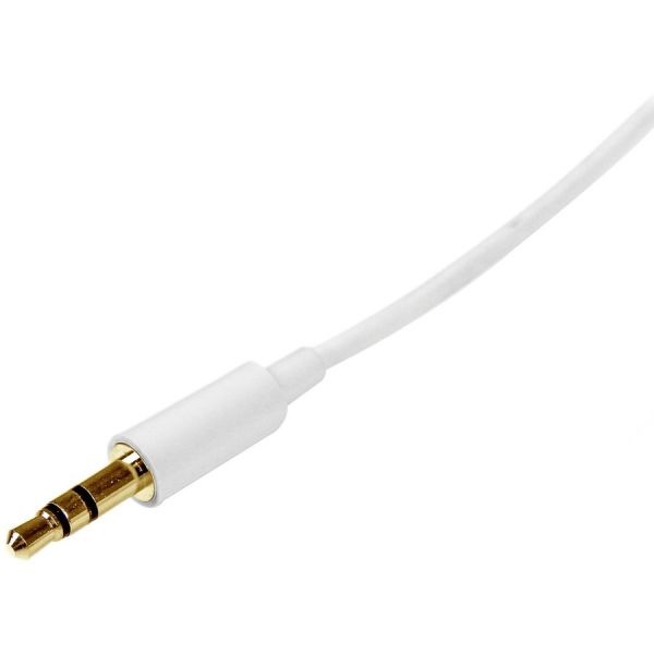 2M White Slim 3.5Mm Stereo Audio Cable - Male To Male