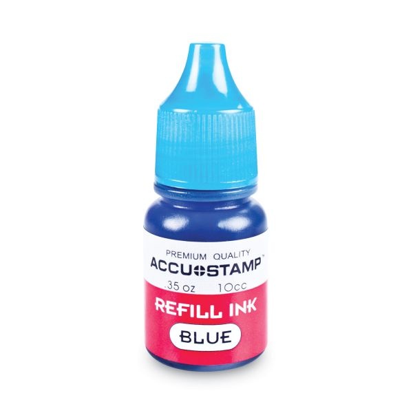 Cosco Accu-Stamp Gel Ink Refill, 0.35 Oz Bottle, Blue