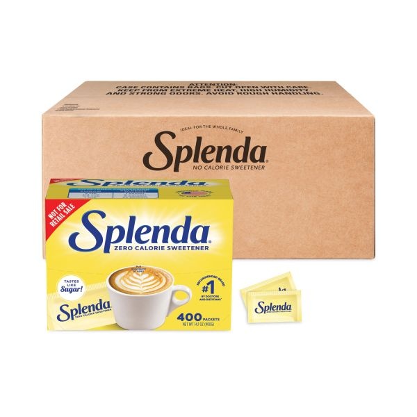 Splenda No Calorie Sweetener Packets, 0.035 Oz Packets, 400/Box, 6 Boxes/Carton