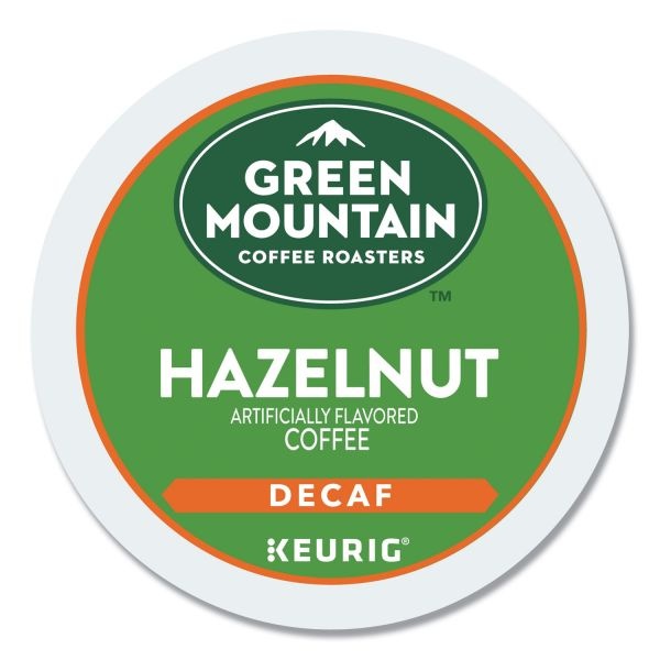 Green Mountain Coffee Hazelnut Decaf Coffee K-Cups, Light Roast, 96/Carton