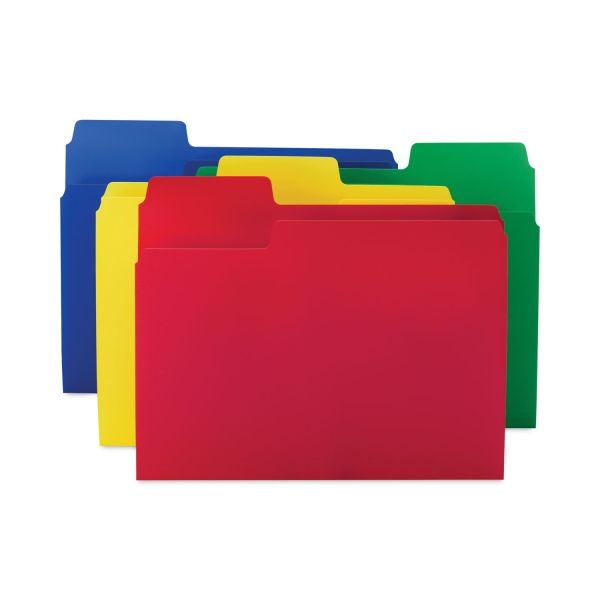 Smead Supertab Top Tab File Folders, 1/3-Cut Tabs: Assorted, Letter Size, 0.75" Expansion, Polypropylene, 12/Pack