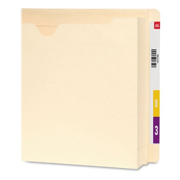 Smead Heavyweight End Tab File Jacket With 2" Expansion, Straight Tab, Letter Size, Manila, 25/Box
