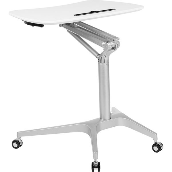 Gia Mobile Sit-Down, Stand-Up White Computer Ergonomic Desk With 28.25"W Top (Adjustable Range 29" - 41")