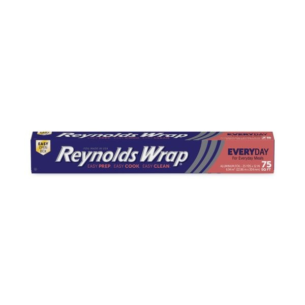 Reynolds Wrap Standard Aluminum Foil Roll, 12" X 75', Silver