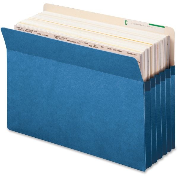 Smead Color File Pockets, 5 1/4" Expansion, 9 1/2" X 14 3/4", Blue