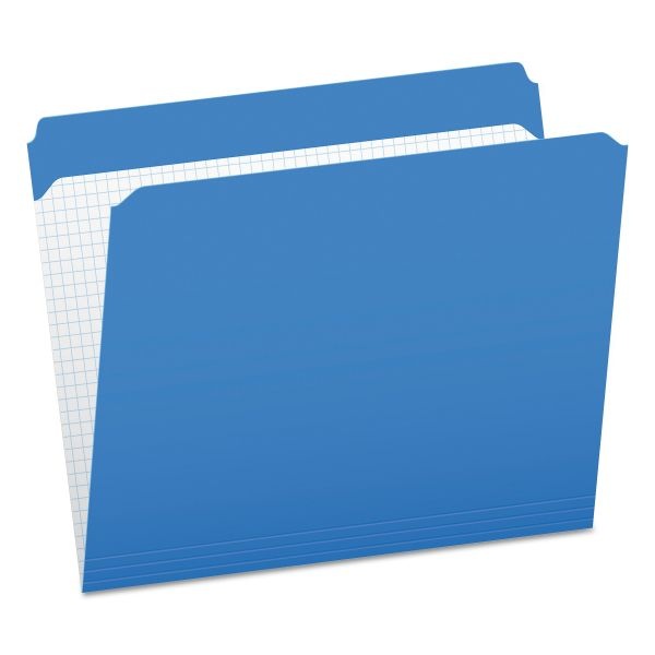 Pendaflex Double-Ply Reinforced Top Tab Colored File Folders, Straight Tabs, Letter Size, 0.75" Expansion, Blue, 100/Box