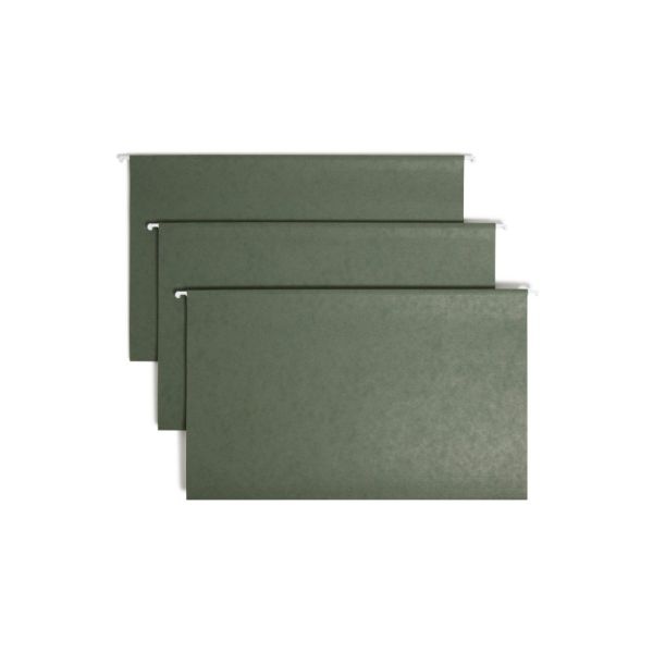 Smead Tuff Hanging File Folders With Easy Slide Tabs, Legal Size, Standard Green, Box Of 20